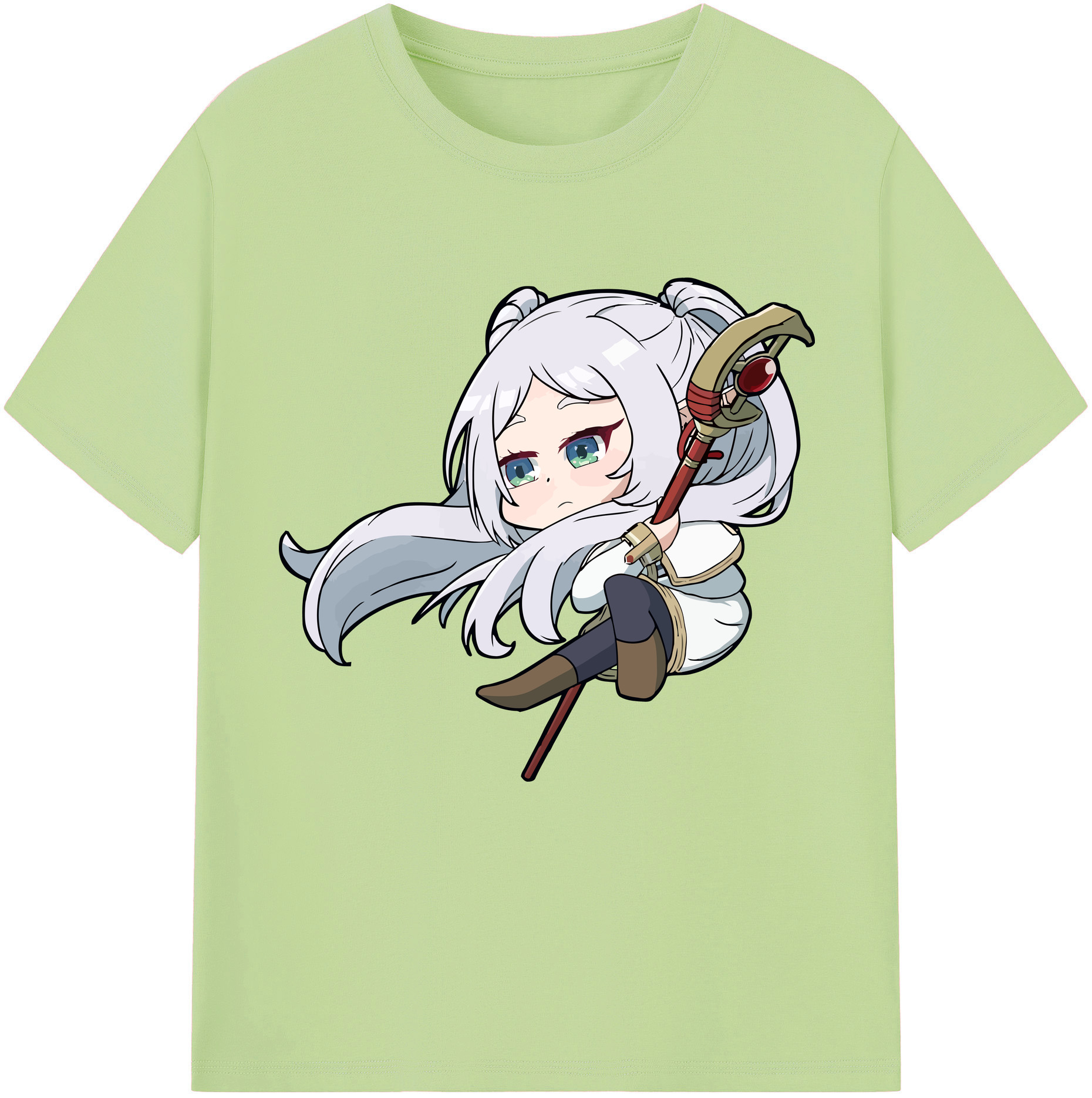 （画像用） 葬送のフリーレン Frieren 綿100％半袖Tシャツ（フロントプリント）